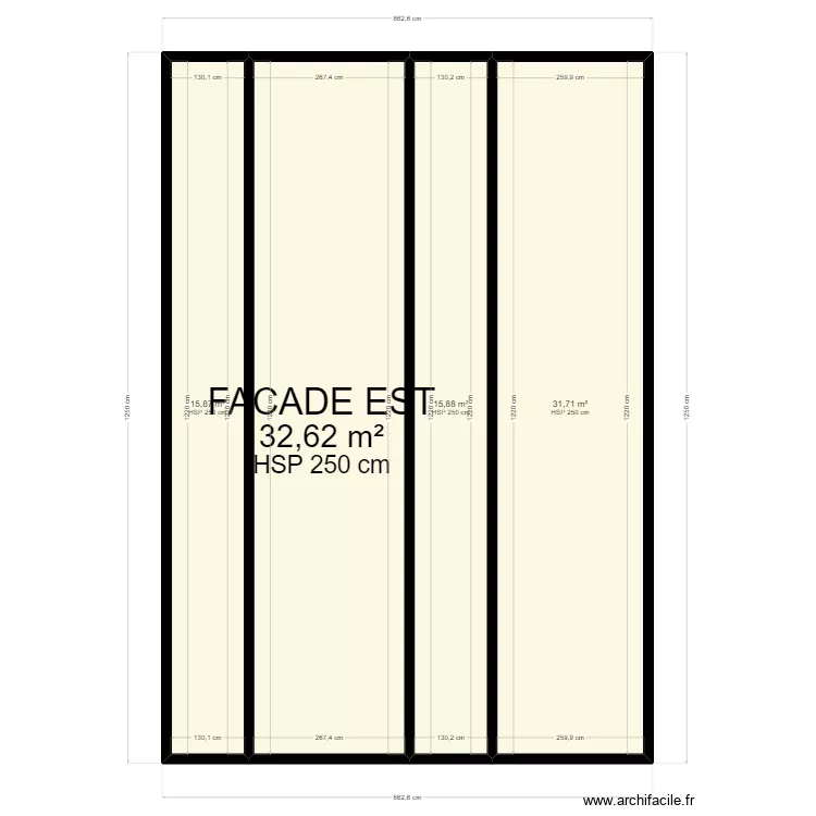 Fa&ccedil;ade Est. Plan de 