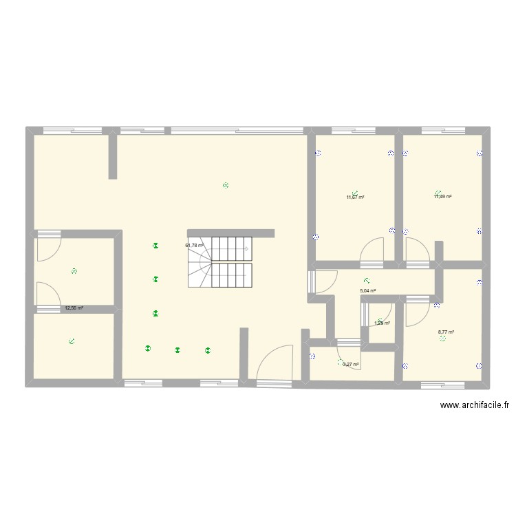 Foucherolle. Plan de 8 pièces et 116 m2