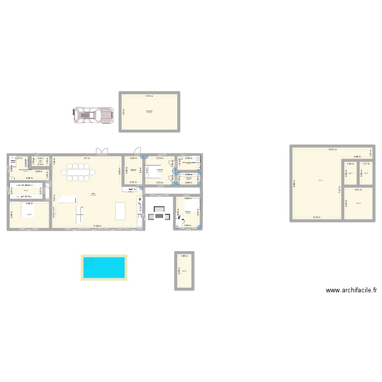 GIORDANO PROJET. Plan de 16 pièces et 299 m2