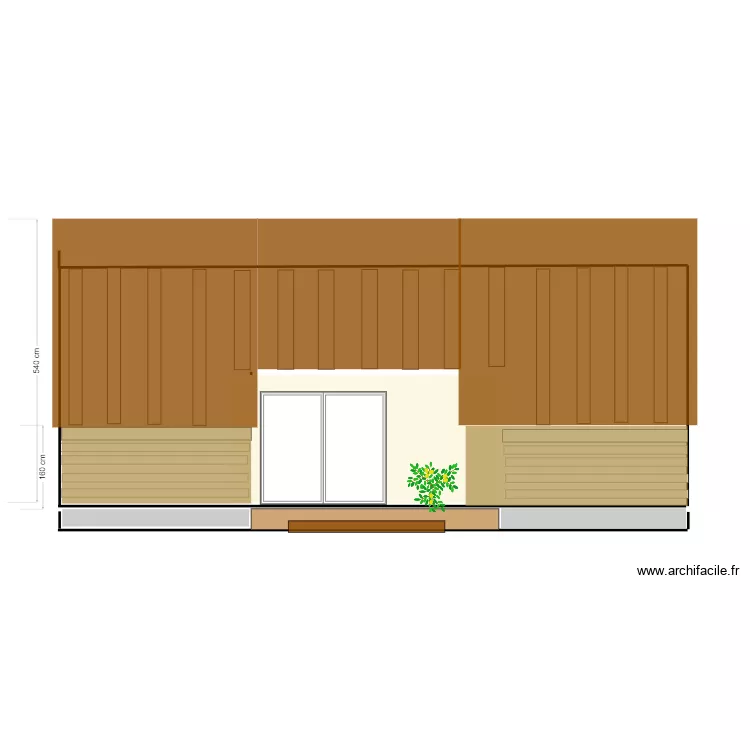 fa&ccedil;ade EST maison Meussia. Plan de 