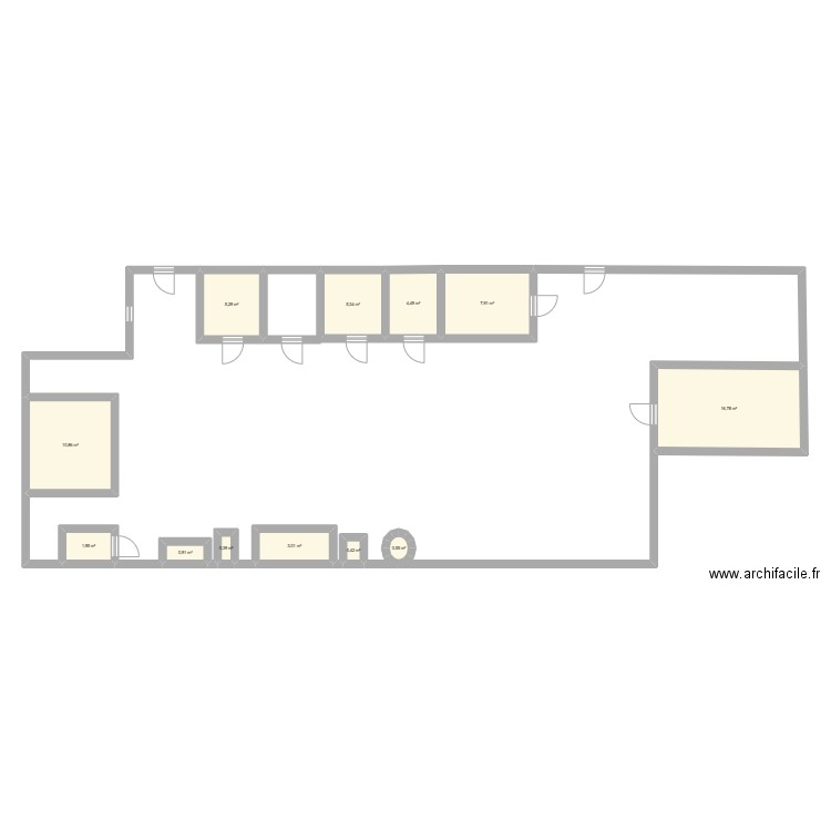 plan labo entreprise. Plan de 12 pièces et 58 m2