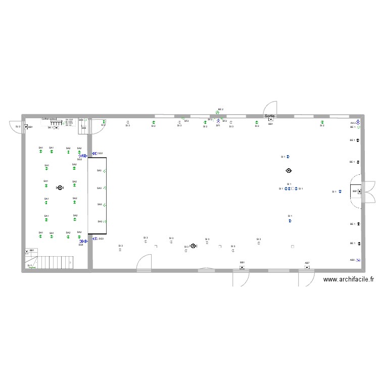 Cercle pièce principale Electrique.. Plan de 1 pièce et 39 m2