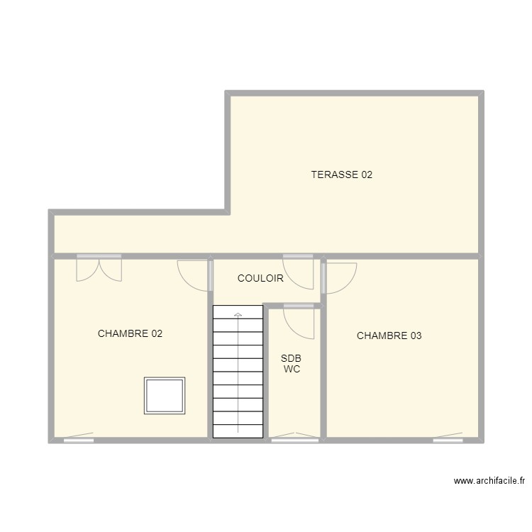 ETAGE 02 BRIGNON. Plan de 5 pièces et 46 m2