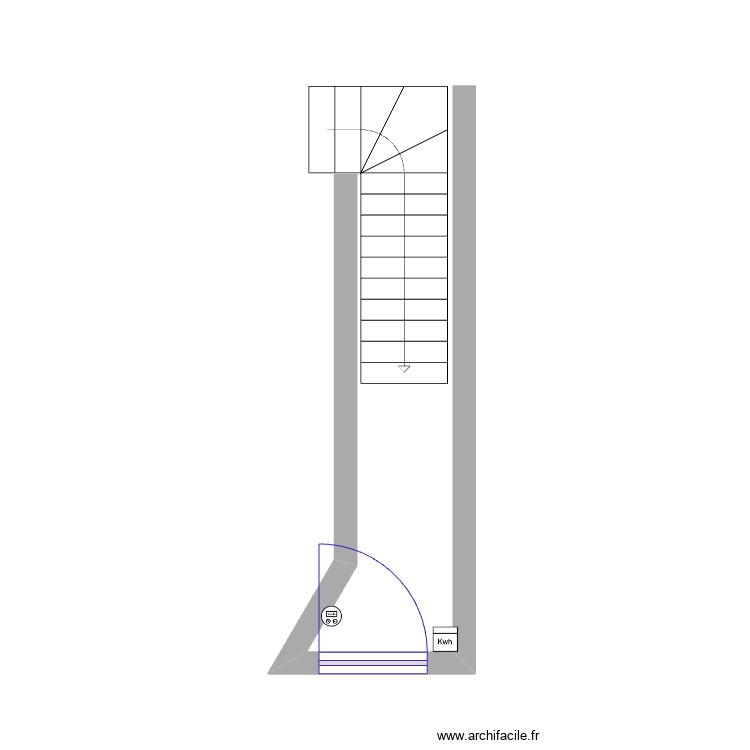 escalier. Plan de 0 pièce et 0 m2
