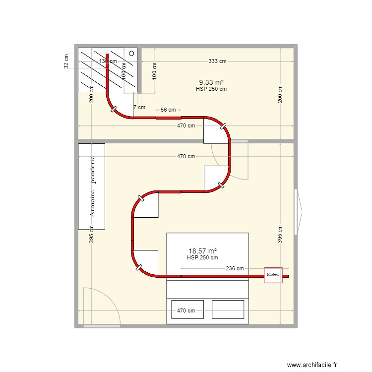 DURAND DIRECT SALLE BAIN . Plan de 2 pièces et 28 m2