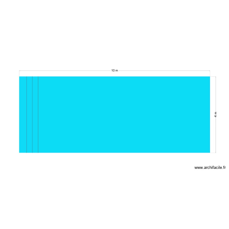 PISCINE COULOIR. Plan de 
