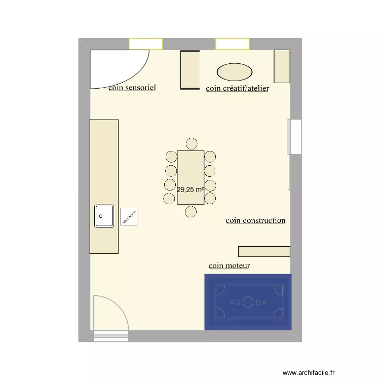 flo et ma&eacute; organiser. Plan de 1  et 29 m²