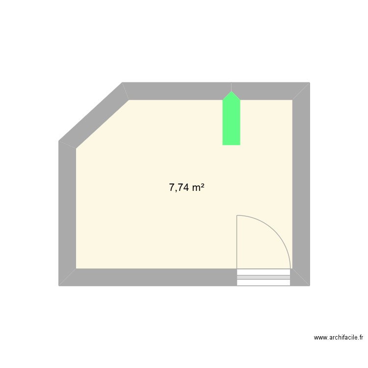 SDB - VERDON. Plan de 1 pièce et 8 m2