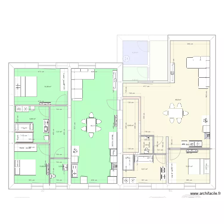 Henriville amenagement test appt 3.7. Plan de 