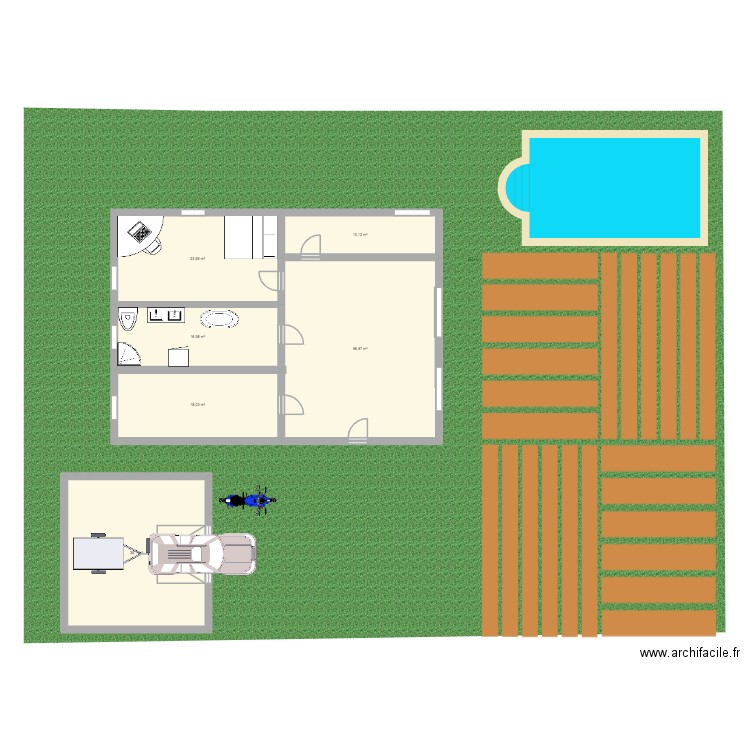 maison 4perssonne. Plan de 6 pièces et 150 m2