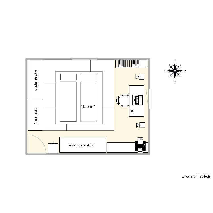 Schwandorferstraße 4 Ch. sud. Plan de 1 pièce et 17 m2