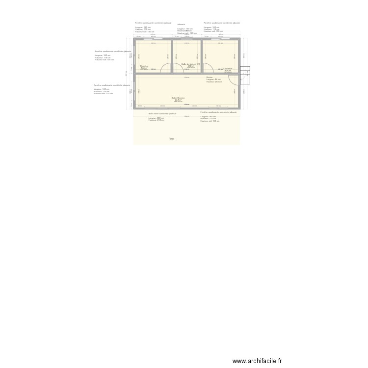 MAISON TEVAITOA. Plan de 4 pièces et 49 m2