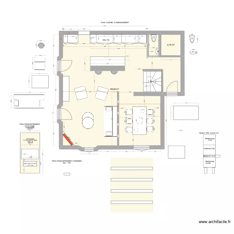 POILUS 6. Plan de 2 pièces et 61 m² POILUS 6. Plan de 2 pièces et 61 m²