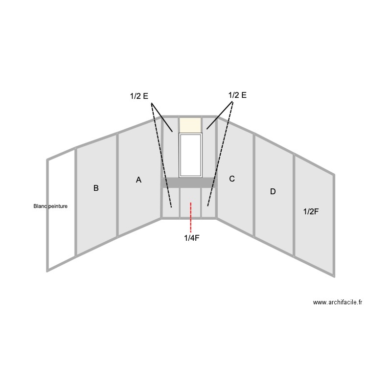 SDB calepinage option 3. Plan de 13 pièces et 25 m2