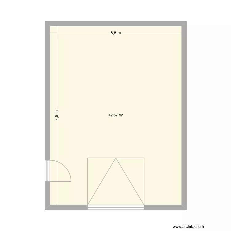 am&eacute;nagement garage 2. Plan de 1  et 43 m²