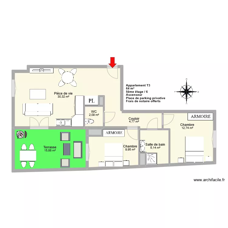 BOUYGUES OLYMPE. Plan de 