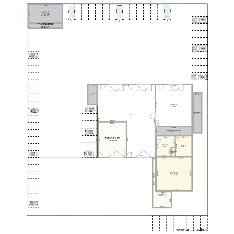 SHOP TAP. Plan de 13 pièces et 989 m2