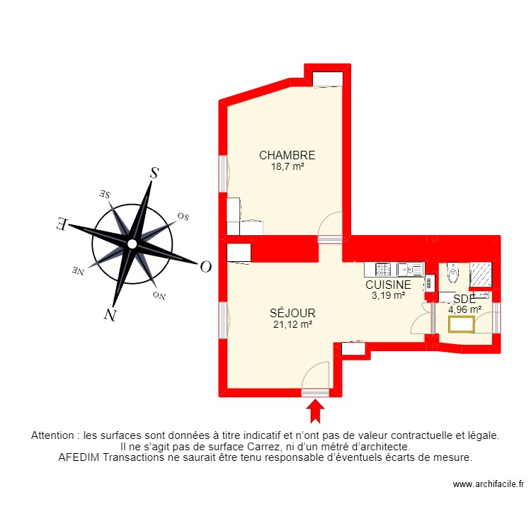 BI19030 - . Plan de 15 pièces et 65 m2