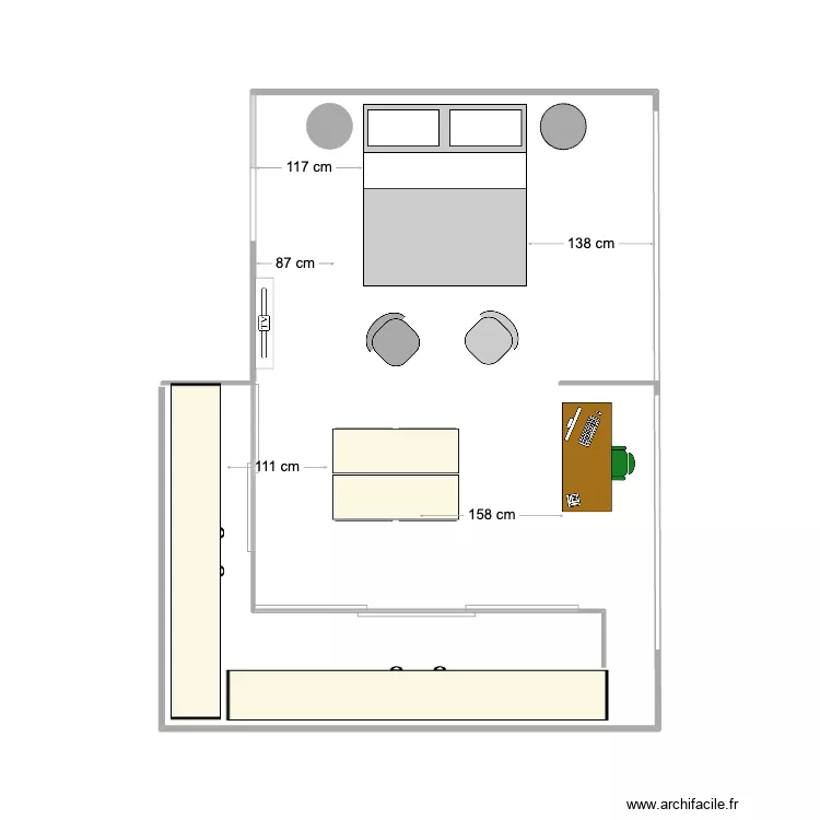 VDA CHAMBRE MASTER 17. Plan de 