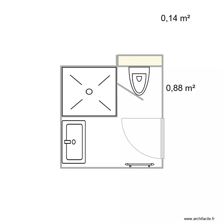 PELLEN. Plan de 2  et 1 m²