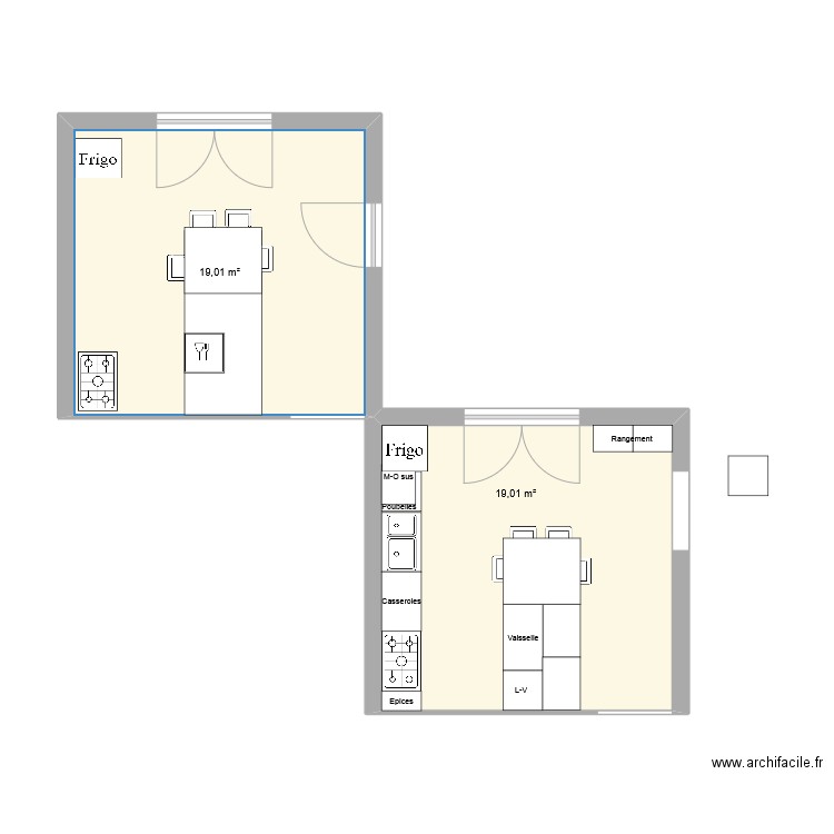 Csuisin2. Plan de 2 pièces et 38 m2