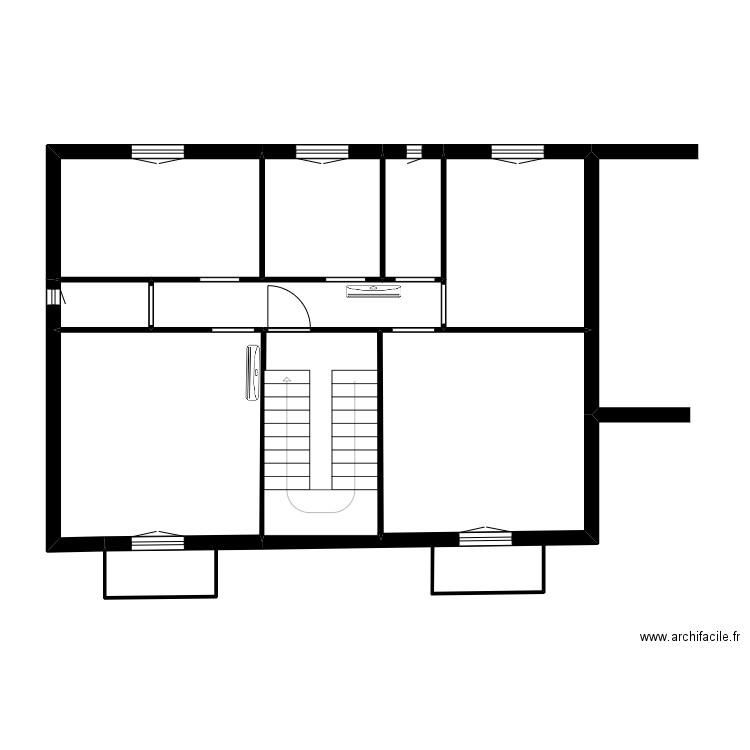 Agaccio. Plan de 9 pièces et 68 m2