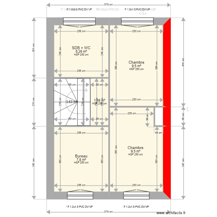 ML24006338 . Plan de 12 pièces et 78 m2