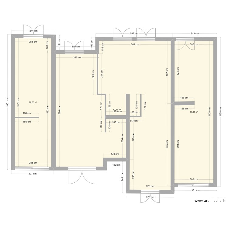 Roche 3 actuel. Plan de 0 pièce et 0 m2