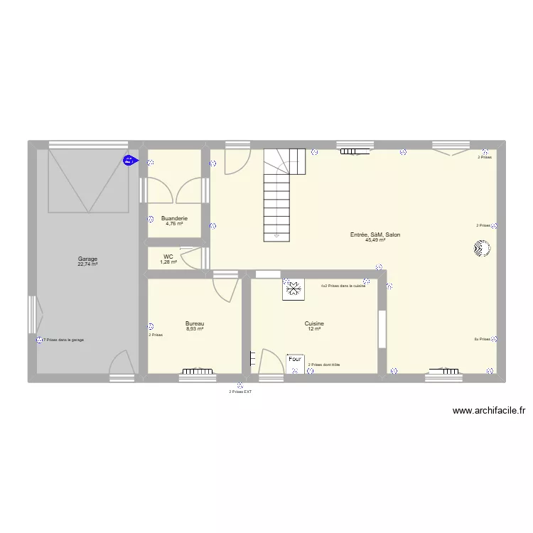 Maison - RDC. Plan de 