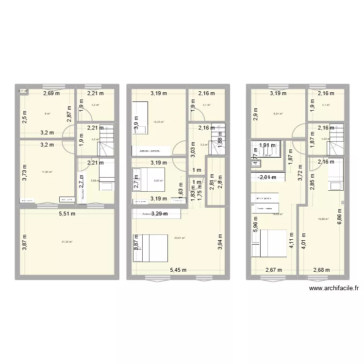 etage 1. Plan de 19 et 170 m² etage 1. Plan de 19 et 170 m²