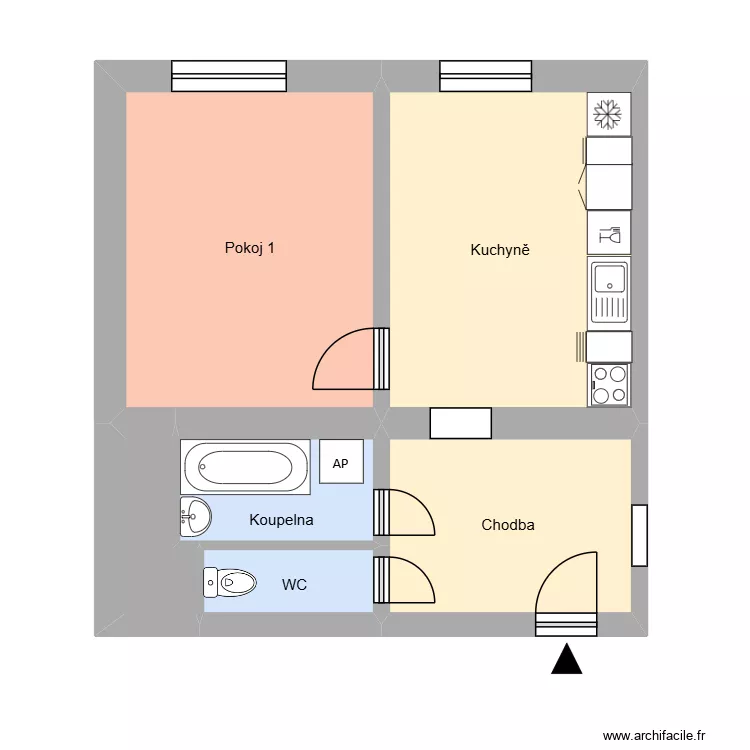 n&aacute;m. V&iacute;tězslava Nov&aacute;ka 540, byt 3. Plan de 10  et 163 m²