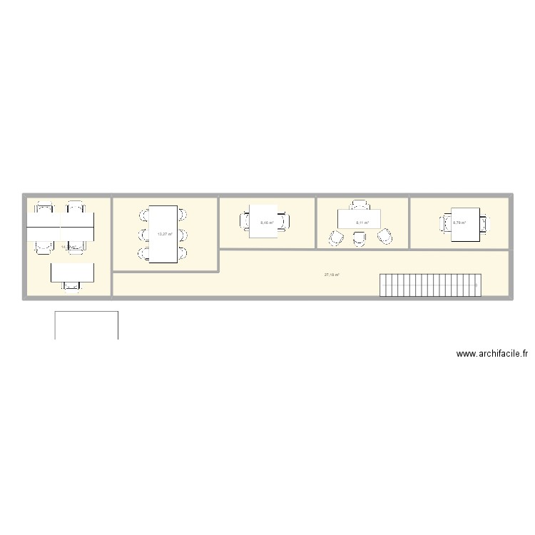 Treichville. Plan de 6 pièces et 80 m2