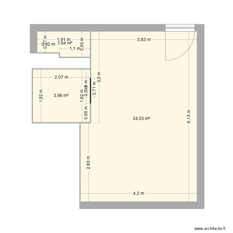 DINARD COMPLET. Plan de 3 pièces et 30 m2