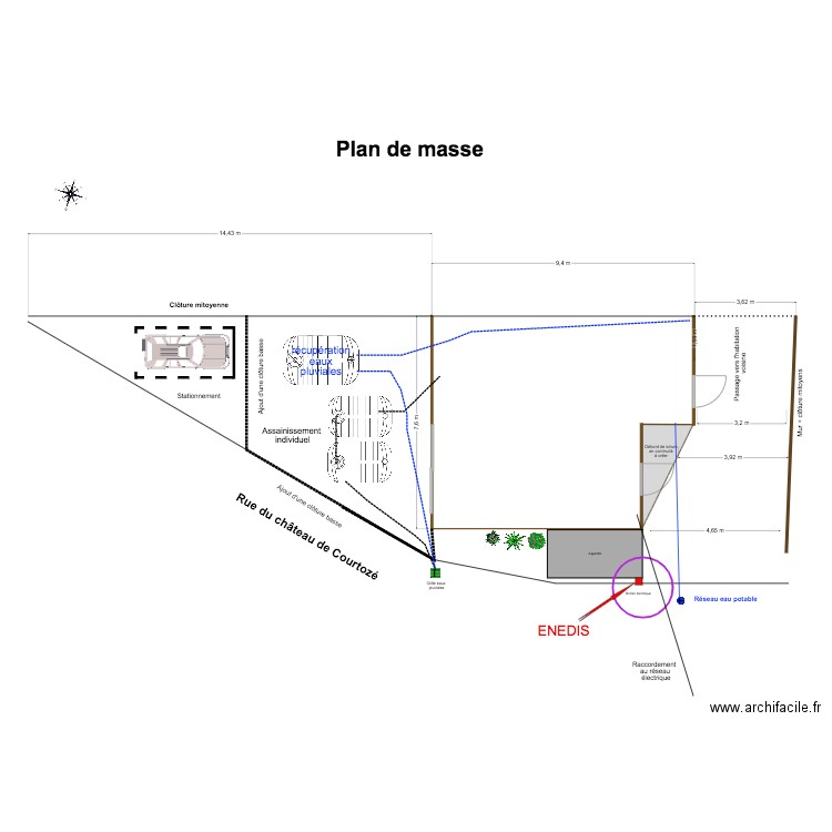Plan de masse ENEDIS. Plan de 0 pièce et 0 m2