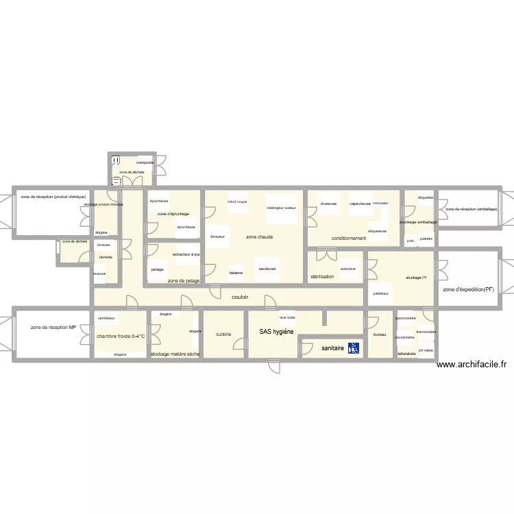 laboratoie Zestalia. Plan de 23  et 337 m²