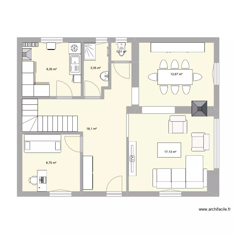 Montjay R0 V2. Plan de 7  et 69 m²