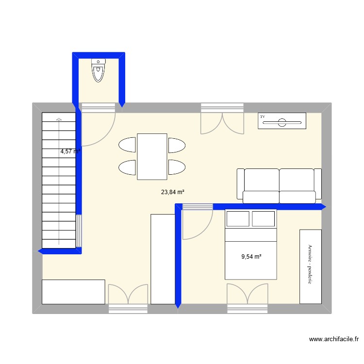 2eme &eacute;tage Aubi&egrave;re. Plan de 0 pièce et 0 m2