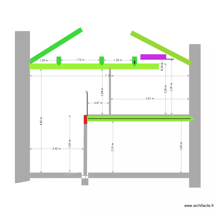 Coupe D&eacute;tail Poutres *. Plan de 