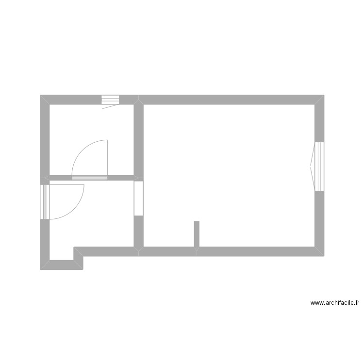 STUDIO. Plan de 3 pièces et 18 m2