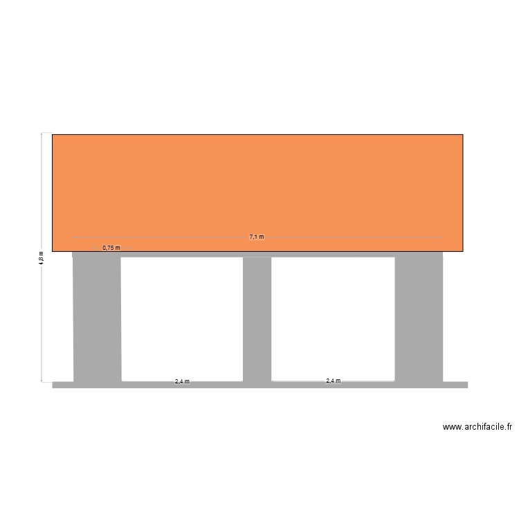 garage de face. Plan de 0 pièce et 0 m2