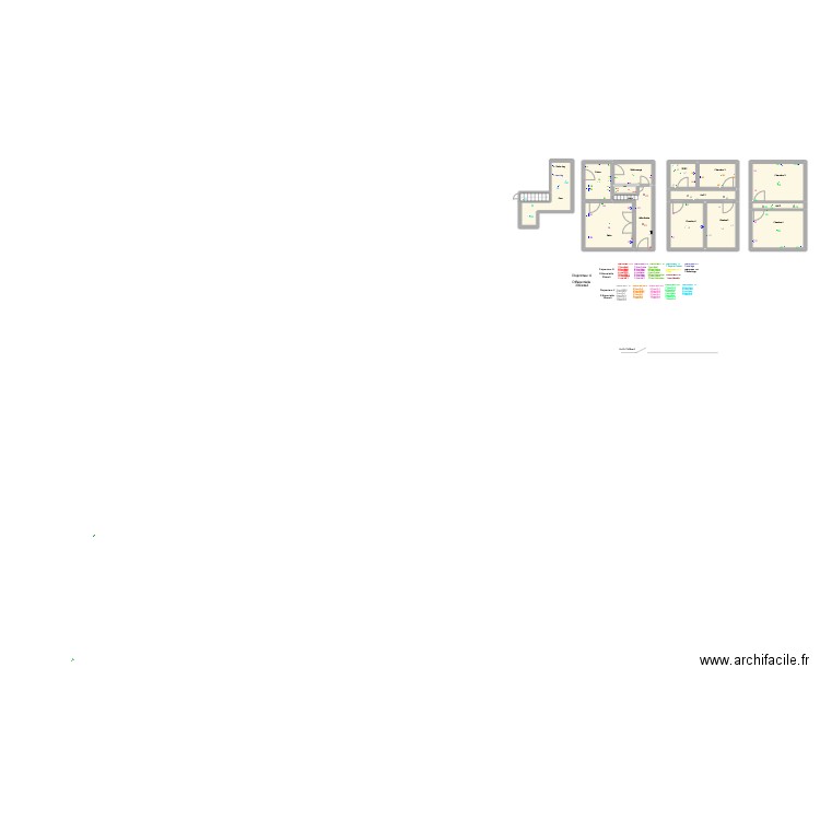 Cesarine. Plan de 13 pièces et 75 m2