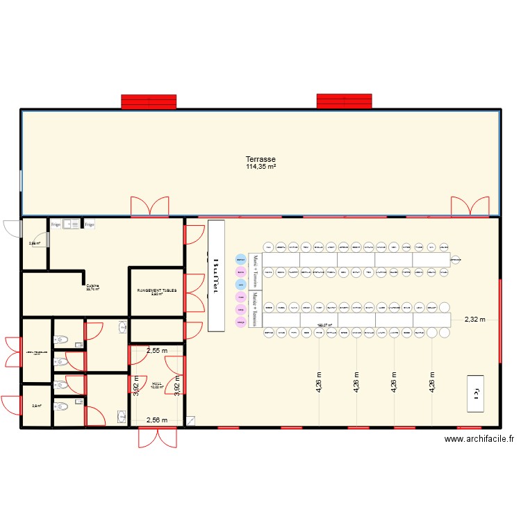 WedFest. Plan de 8 pièces et 337 m2