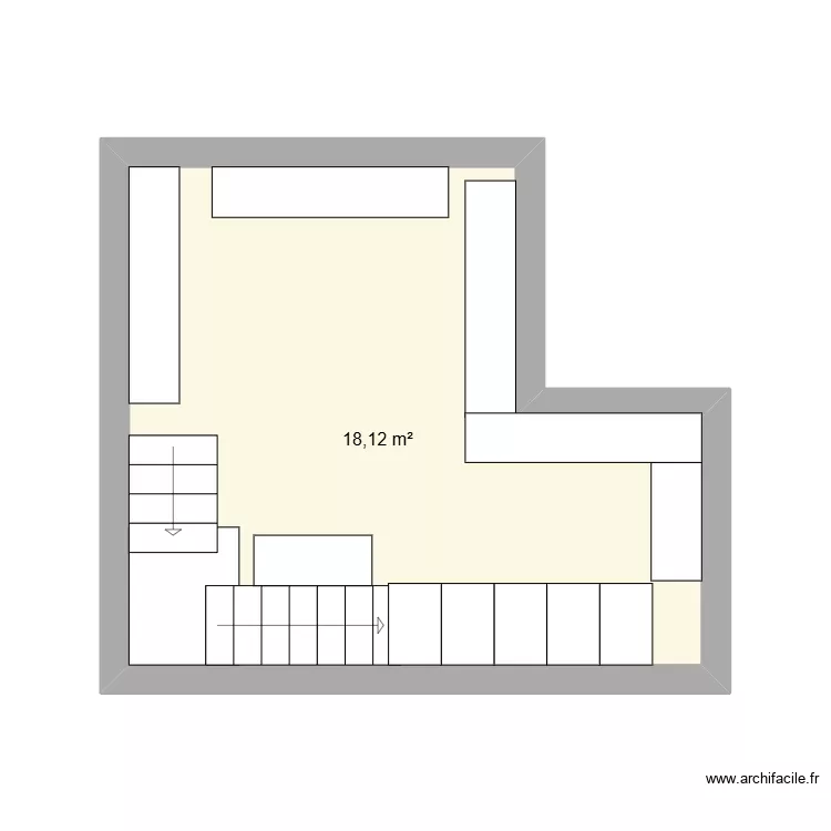 Pi&egrave;ce dahan 2. Plan de 1  et 18 m²