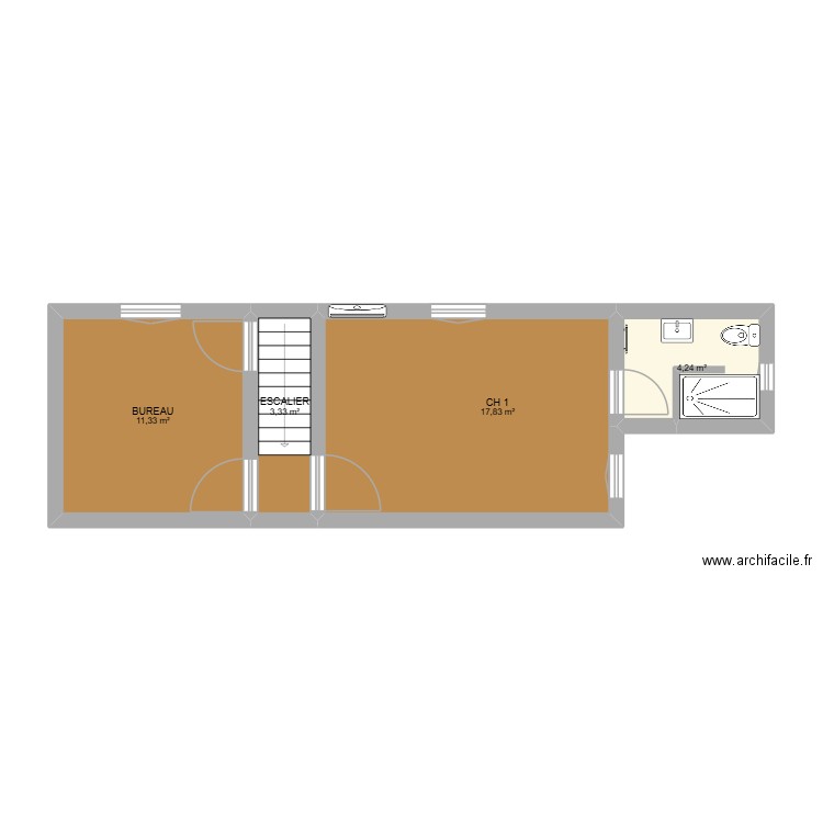 MAILLANE R+1 VIDE. Plan de 4 pièces et 37 m2