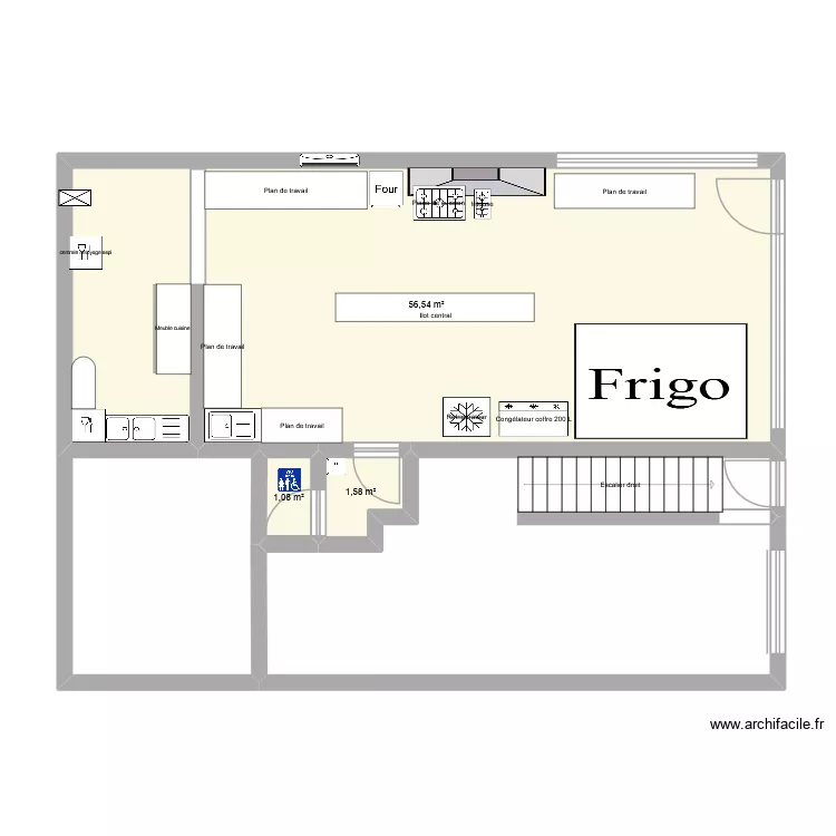 labo traiteur. Plan de 3 pièces et 59 m² labo traiteur. Plan de 3 pièces et 59 m²