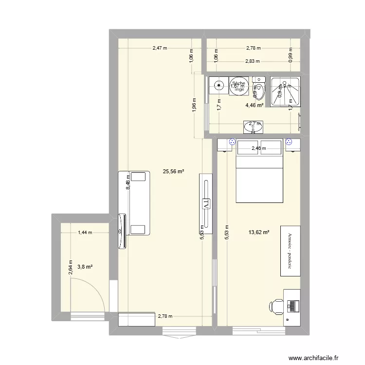 Studio. Plan de 