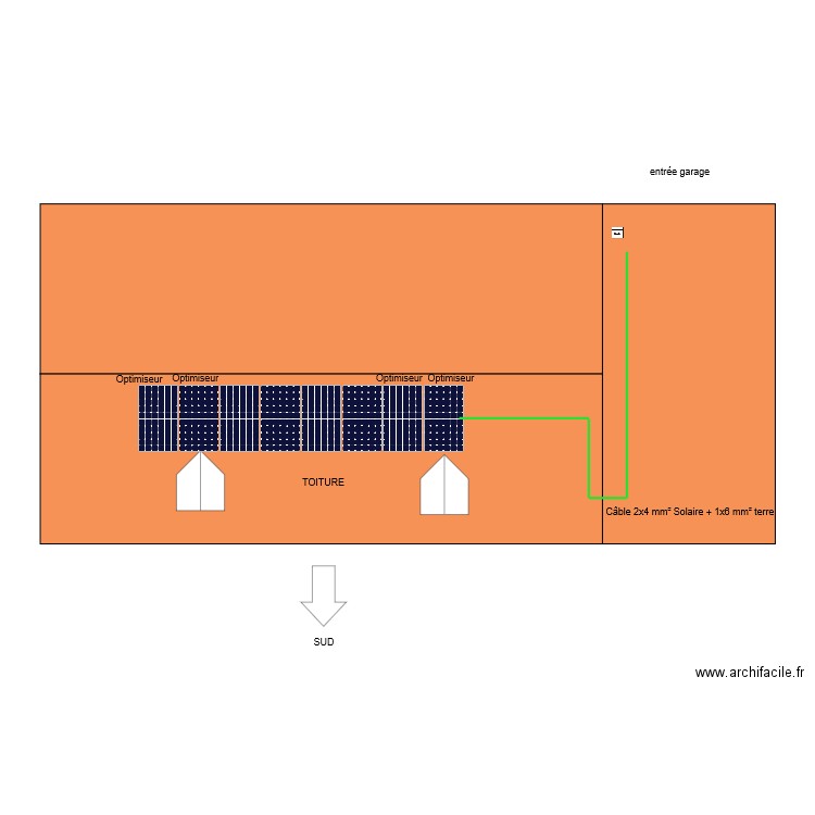 Hodeige Neupré. Plan de 1 pièce et 32 m2