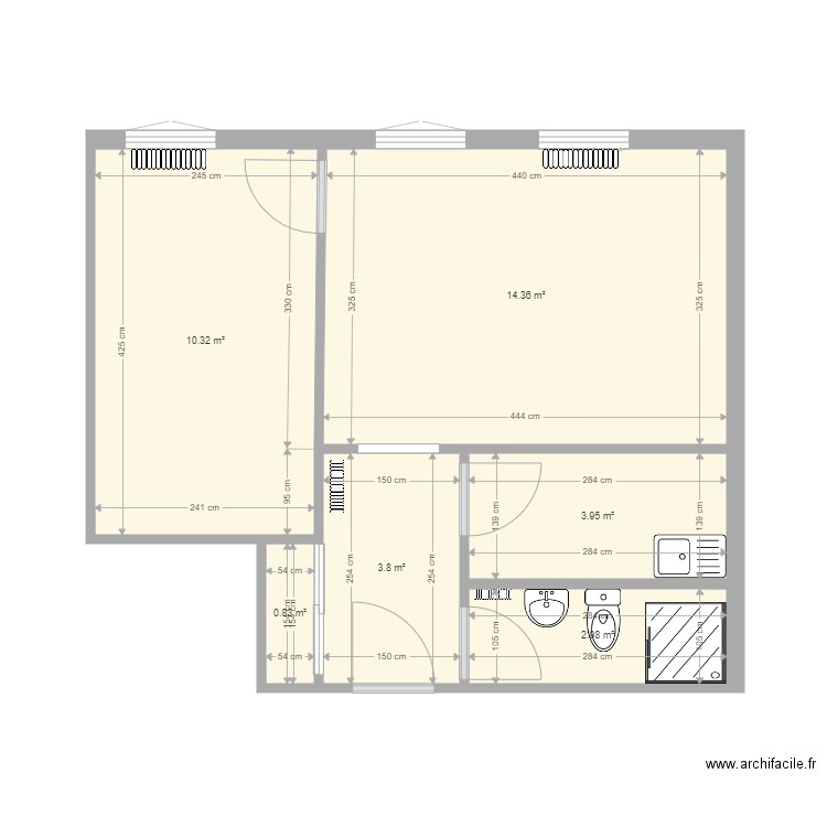 app 2 pagnol. Plan de 6 pièces et 36 m2