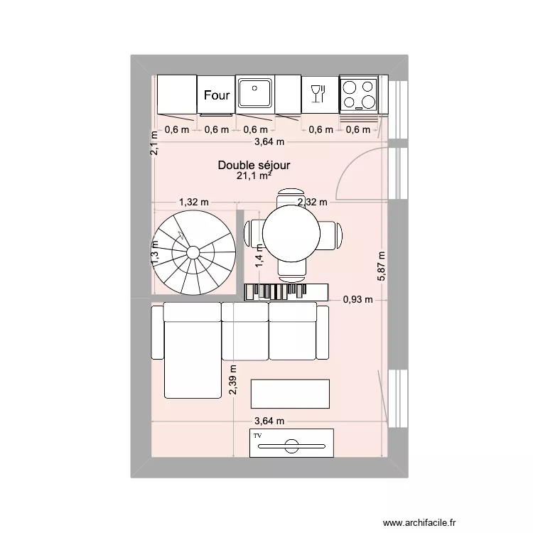 projet Titou. Plan de 8  et 43 m²