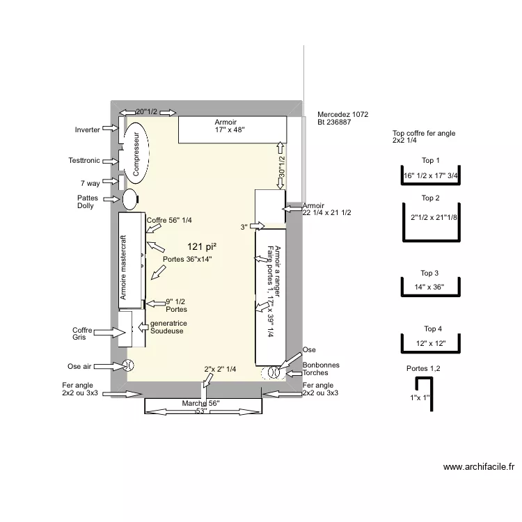 Mercedez 1072. Plan de 
